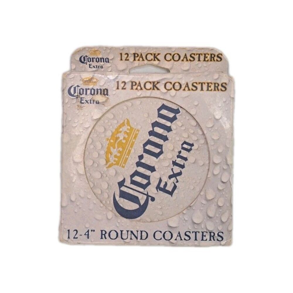 Corona Extra Logo Drink Beer Coasters 12 Pack 4" Round NEW Bar Pub Party Decor